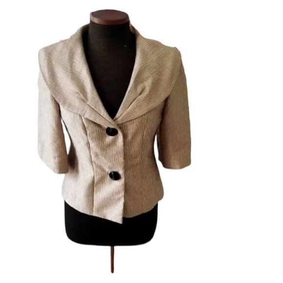 DressBarn Gold Jacket sz8  - Picture 1 of 9